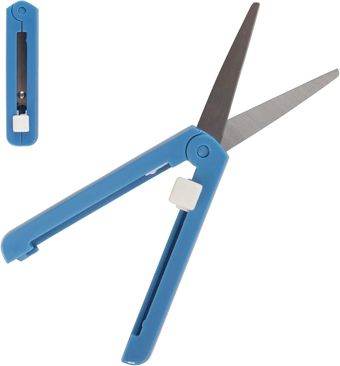 JubileeYarn Push Open Folding Safety Scissors - Dark Blue - 1 Pair