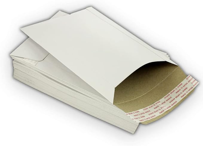 10 EcoSwift 12.75 x 15 Rigid Photo Mailers Keep Flats White Cardboard Self Seal Envelopes 12.75x15