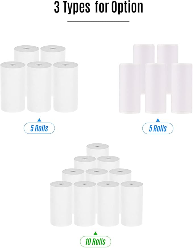 Mini Printer Paper, HD Picture Sticker Paper Thermal Paper with Clear and Convenient Printing Design for Small Ticket Machine Peripage Poooli Paperang etc (4)