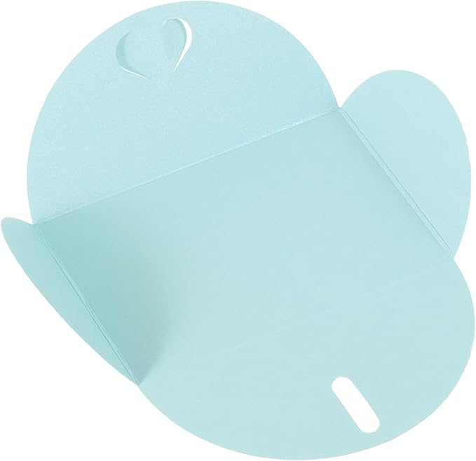 PATIKIL Gift Card Envelopes, 12 Pack Heart Shaped Clasp Small Gift Cards Holder Mini Envelope for Birthdays Weddings, Light Blue