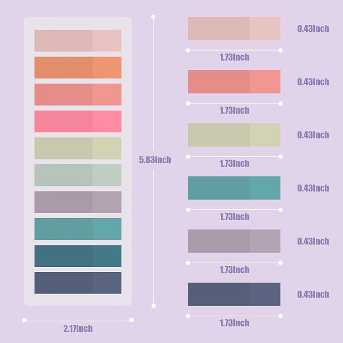 ZTML MS 6000 Pcs Morandi Sticky Tabs, 30 Sheets Book Tabs for Annotating Books, Page Flags Annotation Tabs, Page Markers, Colorful Book Annotating Tabs, Sticky Flags, Transparent Sticky Note Tabs