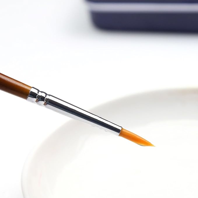 Transon Small Detail Paint Brushes 7pcs for Model Painting Acrylic, Gouache, Oil, Tempera and Face Painting