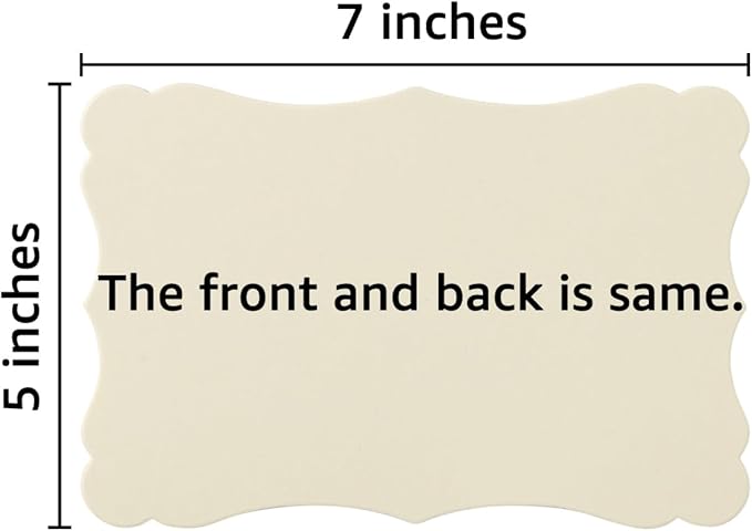 50 Pack Blank Kraft Cards Cardstock Thick Paper Brown Greeting Cards for DIY Gift Card Menus, Baby Shower and Wedding Invitations (Cream, 5x7IN)