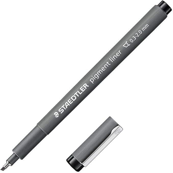STAEDTLER 308 C2-9 Pigment Liner Black Chisel Tip 0.3-3.00 mm