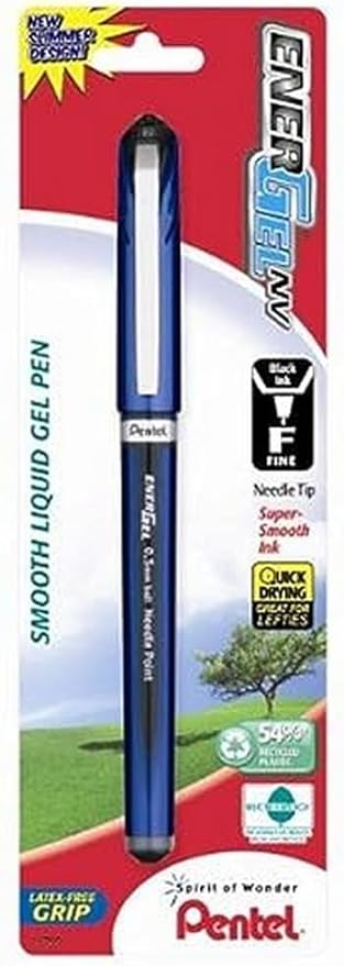 Pentel EnerGel NV Gel Ink Pen, (0.5mm), Needle Tip, Black Ink, 1 Pack (BLN25BPA)