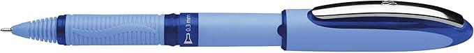 Schneider One Hybrid N Rollerball Pen, 0.3 mm Hybrid Needle Tip, Light Blue Barrel, Blue Ink, Box of 10 Pens (183403)