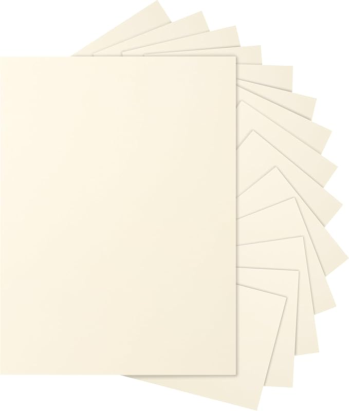 28 Sheets Cream Cardstock 8.5 x 11 Ivory Paper, 92lb Off White Card Stock Printer Paper for Crafting, DIY Cards, Business Cards, Invitations, Menus, Certificate