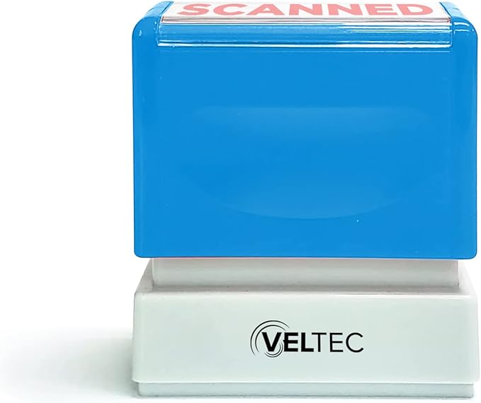 Veltec Premium Pre-Inked Message Stamp, Red Ink (Scanned)