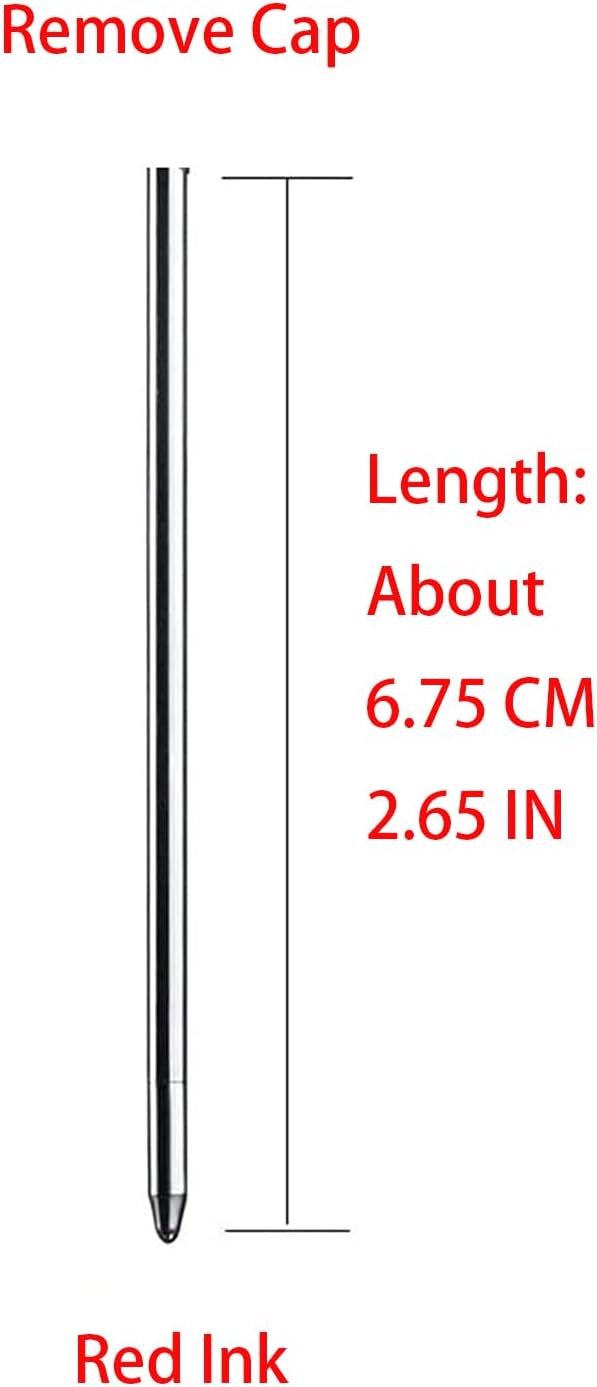 Mini D1 Ballpoint Ink Pen Refills for Twist Pens, Compatible with Swarovski Pen Refills (Red Ink,Pack of 10)