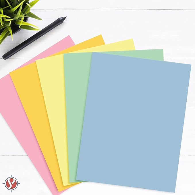 Pastel Color Paper, 8.5 x 11" Multi-Color Bulk Paper for Spring & Easter Greetings, Art & Crafts, Invitations | Regular 20lb Bond | 80 Blue, 80 Pink, 80 Green, 80 Canary, 80 Goldenrod (400 Total)…