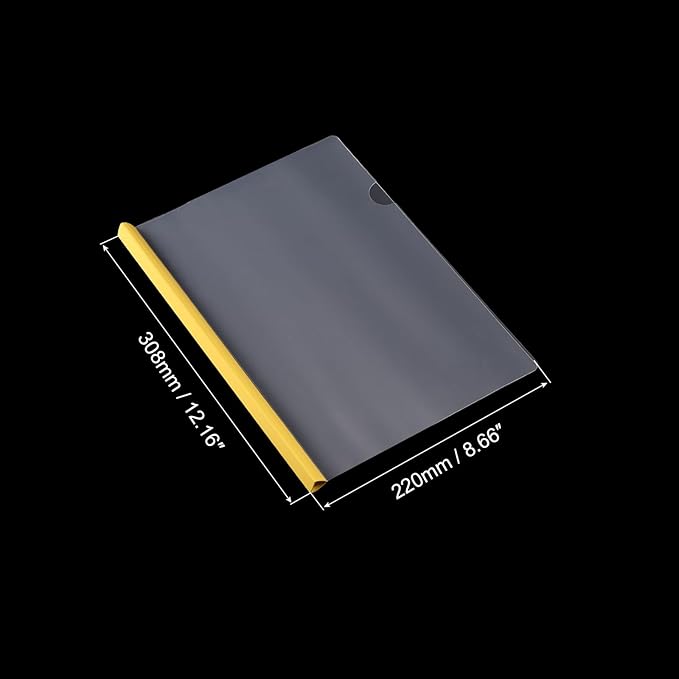 PATIKIL Clear Report Covers with Sliding Bar, 10 Pcs 15mm Slide-Grip Resume Covers 135 Sheets Capacity, A4 Presentation Folders for File, Resume Yellow