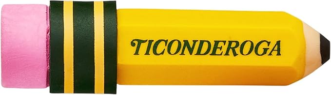 Ticonderoga My First Short Triangular Wood-Cased Pencils, 2 HB Soft, With Erasers, Yellow, 4 Count Pencil Bundle With Erasers, Pencil Shaped, Latex-Free, Yellow, 3-Pack