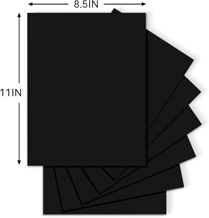 25Sheets Black Cardstock Paper, 8.5 x 11 Card stock for Cricut…