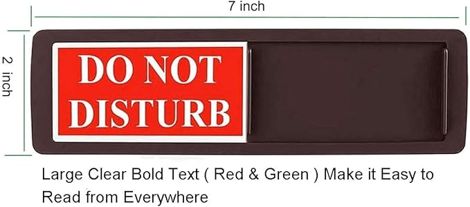 Privacy Sign - Do Not Disturb/Welcome Sign for Home Office Restroom Conference Hotel Hospital, Non-Scratch Magnetic Slider Door Indicator Sign Whether Room Vacant or Occupied (Black)