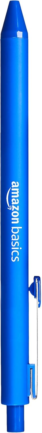 Amazon Basics Retractable Ballpoint Pens, Smooth Writing, Blue, 12-Pack