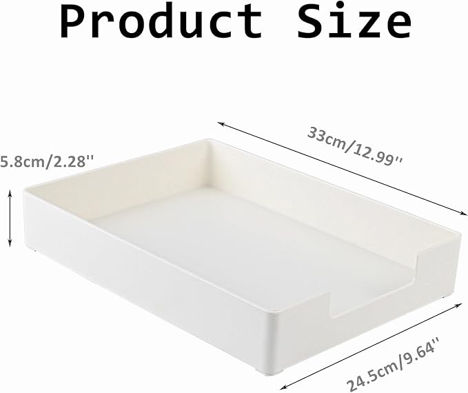 Paper Tray, 2pc Letter Tray, Paper Organizer for Desk, Stackable Front-Load A4 Paper File Folder Magazine Storage Holder, Drawer Organizer, Office Desktop Accessories Workspace Document Organizer