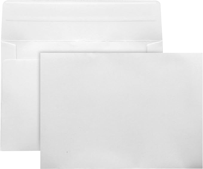 100 Pack White A7 & 5x7 Envelopes - Self-Sealing, Perfect for Invitations, Photos, Cards & Mailings - Wedding Ready