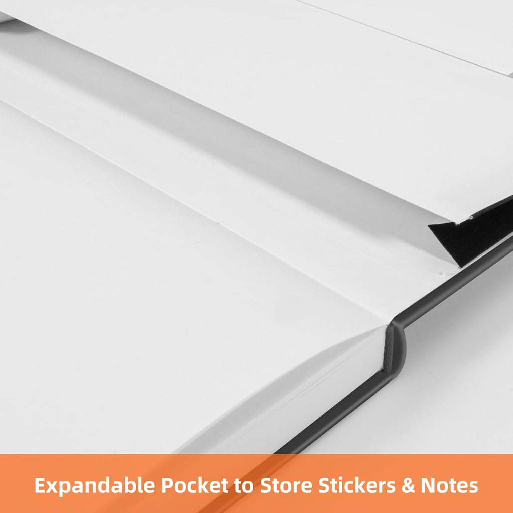 BOSSAND Lined Journal Notebooks, 6 Pack A5 Journals for Writing, 200 Pages 100 GSM Thick College Ruled Paper, Hardcover, 8.25 inches x 5.75 inches, Black