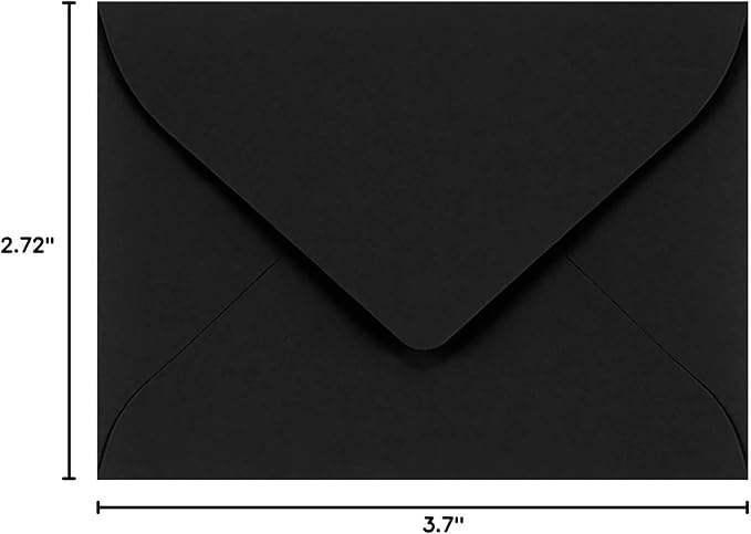 LUXPaper #17 Mini Envelopes | 2 11/16" x 3 11/16" | Midnight Black | 80lb. Text | 50 Qty