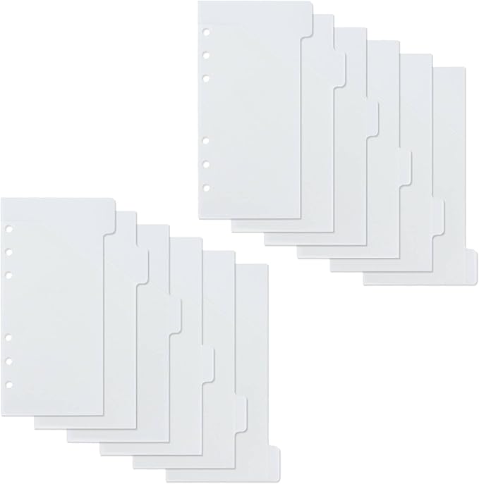 A6 Binder Pockets with No Zipper, Koqye Blue 10 Pcs Plastic Zipless Budget Envelopes, Two Pockets Frosted Cash Envelopes Money Bag for Budgeting, Cash Stuffing (Clear with tabs)