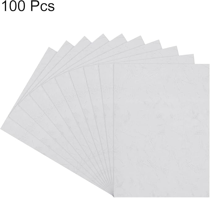 MECCANIXITY 100pcs A4 8-1/2 x 11.5 Inch Presentation Binding Covers Letter Size Leather Textured Grain Paper Un-Punched for Business Reports, Bright White