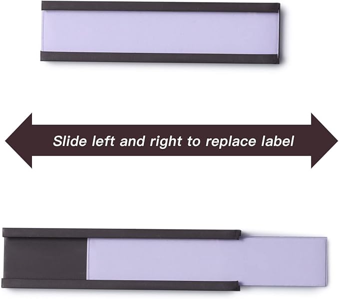 Eeoyu Magnetic Label Holders with Magnets Magnetic Data Card Holders with Clear Plastic Protectors for Metal Shelf, Whiteboard, Set of 30 (0.5 x 2 Inch)