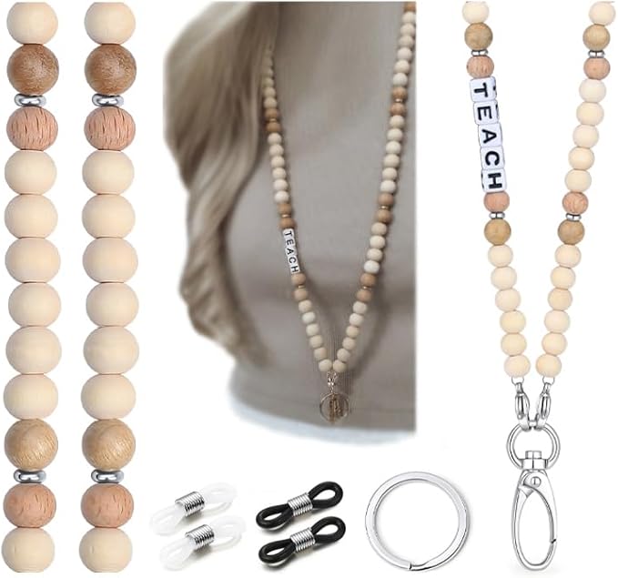 SAM & LORI Teacher Lanyard Teacher Appreciation Gifts Teacher Lanyards for Id Badges and Keys Lanyards for Id Badges for Women Cute Beaded Personalized With Id Holder Valentines Christmas Day