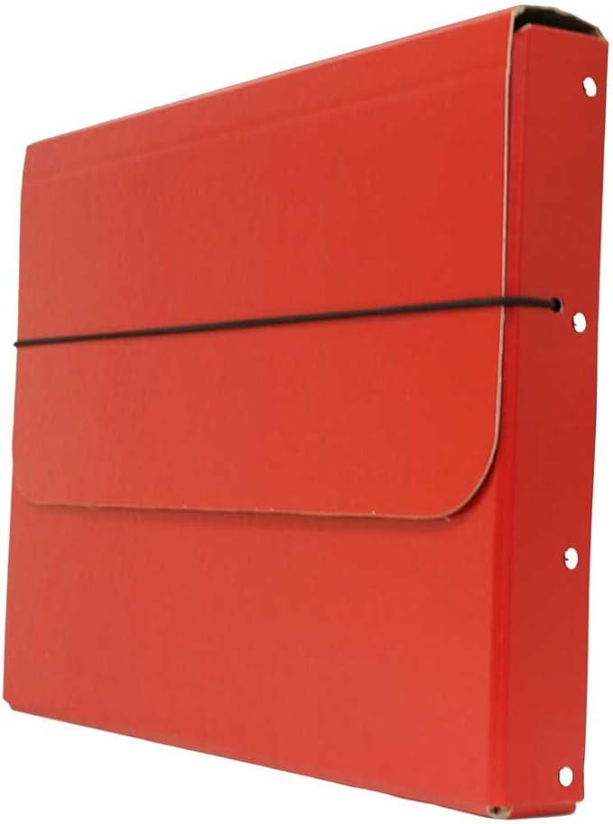 JAM PAPER Strong Thick Portfolio Carrying Case with Elastic Band Closure - 10 x 1 1/4 x 13 1/4 - Red - Sold Individually