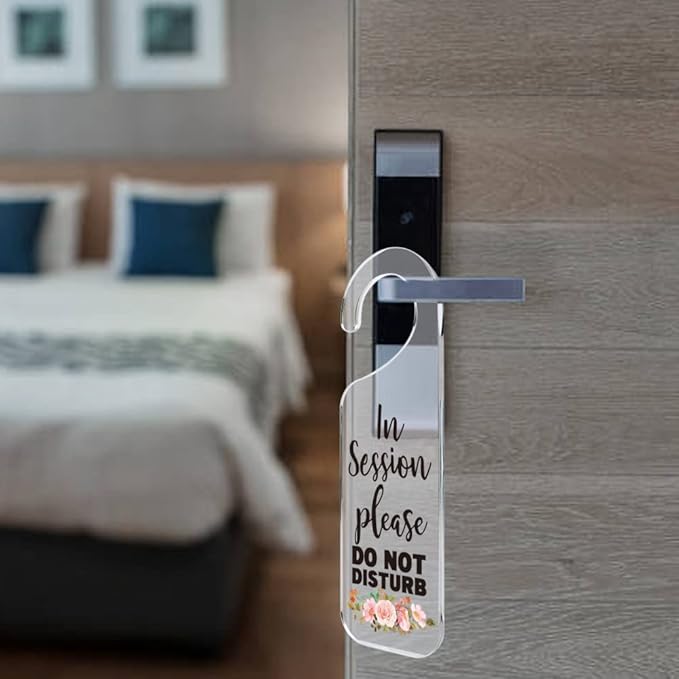 Do Not Disturb Door Sign Engraved Acrylic Hanger Handle Home Decor Acrylic Banner Acrylic Hanging Sign Door Plaque Handmade Office Hanging Sign In Session