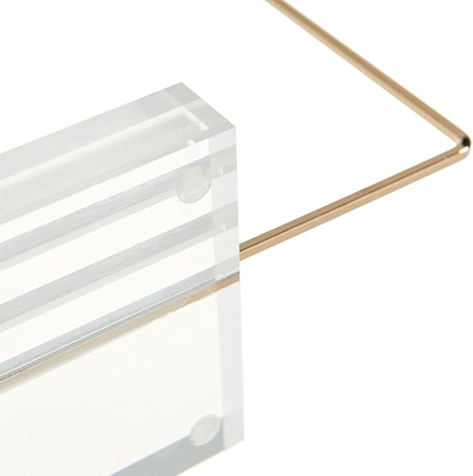 russell+hazel Memo Display with Empty Metal Frame, Clear with Gold-Toned Hardware, 10-11/16” x 4” x 8-7/16” (44625)