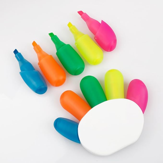 Creative 5 Color in 1 Hands Shape Highlighter Marker, Multicolor Fluorescent Highlighter Pens for Coloring Book, Journal Planner and Note Taking, etc.