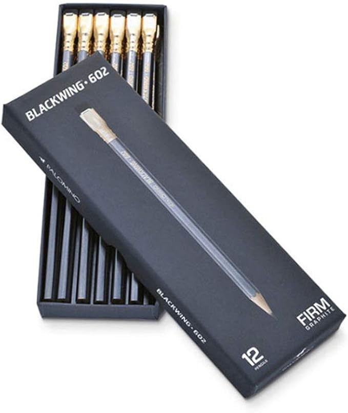 PALOMINO Blackwing 602 Original Soft Pencil, 12 Count(1 Dozen) Gray Art, Eraser, Writing Instrument