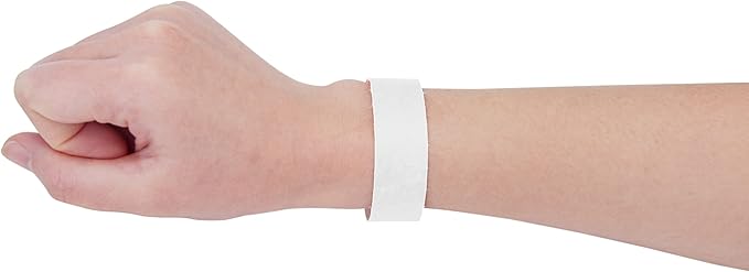 100 Pcs Wristbands, 1-100 Consecutive Numbers Waterproof Tearproof and Printable Wrist Straps Admission Bracelets Tickets (White)