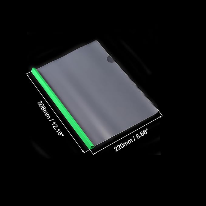PATIKIL Clear Report Covers with Sliding Bar, 10 Pcs 15mm Slide-Grip Resume Covers 135 Sheets Capacity, A4 Presentation Folders for File, Resume Green