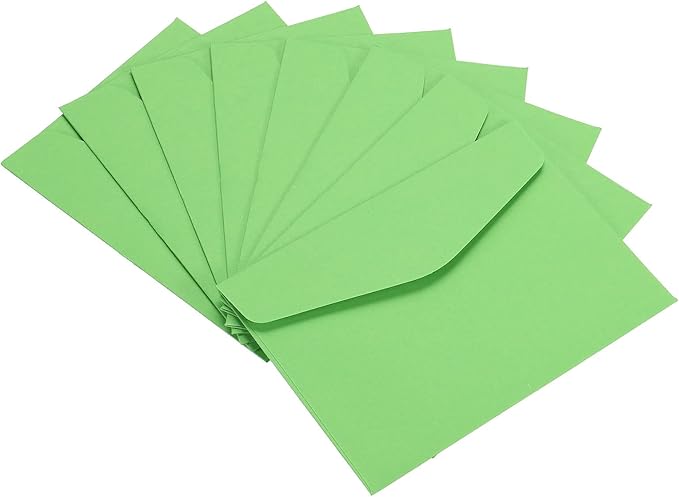 PATIKIL Mini Envelopes, 100 Pack Paper Blank Small Items Storage Business Card Holder for Greeting Note Party, Green