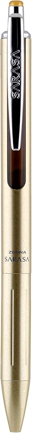 Zebra Pen Sarasa Grand, Retractable Gel Ink Pen, Gold Barrel, Medium Point, 0.7mm, Black Ink, 1-Count (45511)