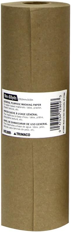 Trimaco Easy Mask 12-inch Masking Film and Paper Cutoff Blade & Easy Mask QM5000 Contractor Hand Masker & 180-feet Brown General Purpose Masking Paper