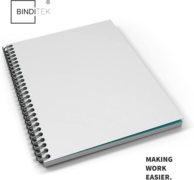 Binditek 25 Pack 12 Mil Sand-Textured Polycover - Plastic Binding Cover for Business Reports and Proposals - Lightly Textured Sand Finish - Square Corners, Un-Punched, White Color, Office Supplies