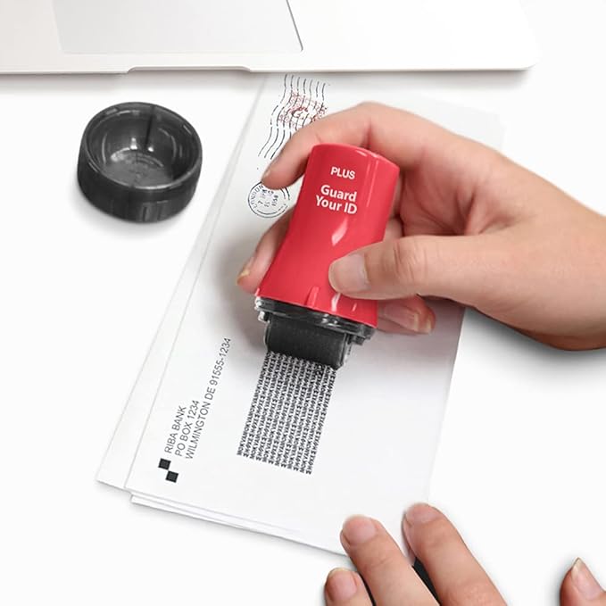 Wide Advanced Roller by Guard Your ID for Identity Theft Protection Roller Stamp, As Seen on TV (Wide 3-Pack) (Mixed Color: Turquoise, Black, Red, Wide)