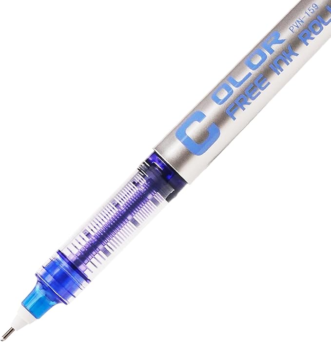 EYEYE 0.5mm Blue Pens Needle Tip, 12 Pack Rollerball Pen Extra Fine Point Quick Dry, Blue Liquid Ink Pens Fine Point Smooth Writing Pen for Journaling, Note Taking, Office, School Supplies