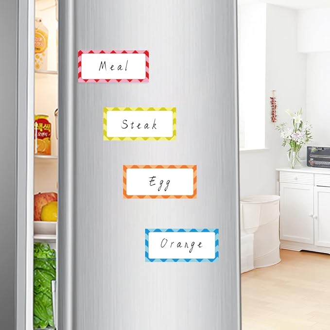 Magnetic Dry Erase Labels Larger 12"x 4", Big Dry Erase Magnetic Labels for Whiteboards, Fridge, School Classroom, Pack of 8