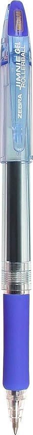 Zebra Jimnie Gel Pen, Stick, Medium 0.7 mm, Blue Ink, Smoke Barrel, 12/Pack