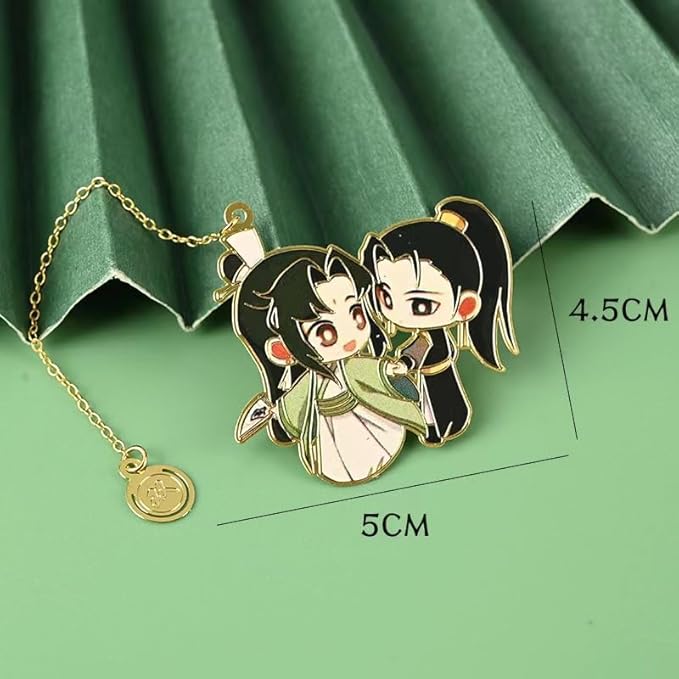 Chinese Mo Dao Zu Shi Bookmark Grandmaster of Demonic Cultivation Wei Wuxian LAN Wangji Metal hollowing Bookmark Chinese Style Tassel Book Markers Pagination Mark