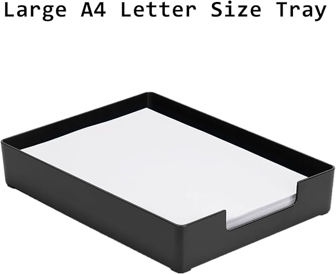 Paper Tray, 2pc Letter Tray, Paper Organizer for Desk, Stackable Front-Load A4 Paper File Folder Magazine Storage Holder, Drawer Organizer, Office Desktop Accessories Workspace Document Organizer