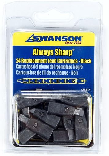 Swanson Tool Co Black Mechanical Carpenter Pencil Refills works with Swanson Always Sharp CP216 (Pack of 2)