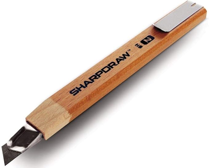 SHARPDRAW Fine Line Carpenter Pencil - Carbon Fiber Reinforced Graphite for Consistent Razor Sharp Lines – Real Wood Handle – 0.8mm Line for Finish Carpenters & Woodworkers