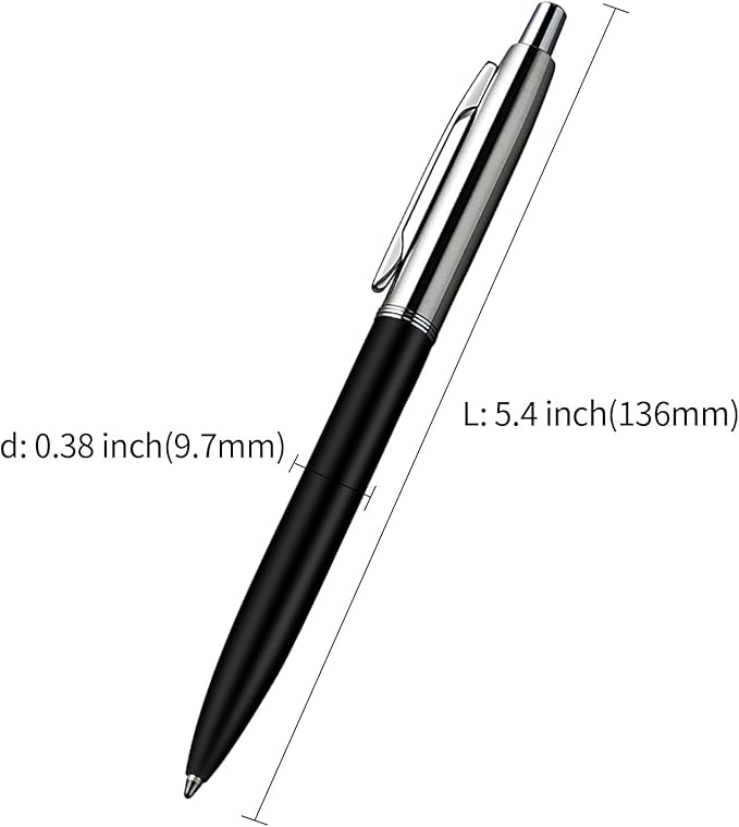 ChaoQ 6 Pcs Ballpoint pens, Refillable & Retractable Metal Ballpoint pens 1.0mm Medium Point Smooth Writing Pens School Office Supplies Gifts, 12 Extra Replaceable Refills, Black/Blue/Red Inks