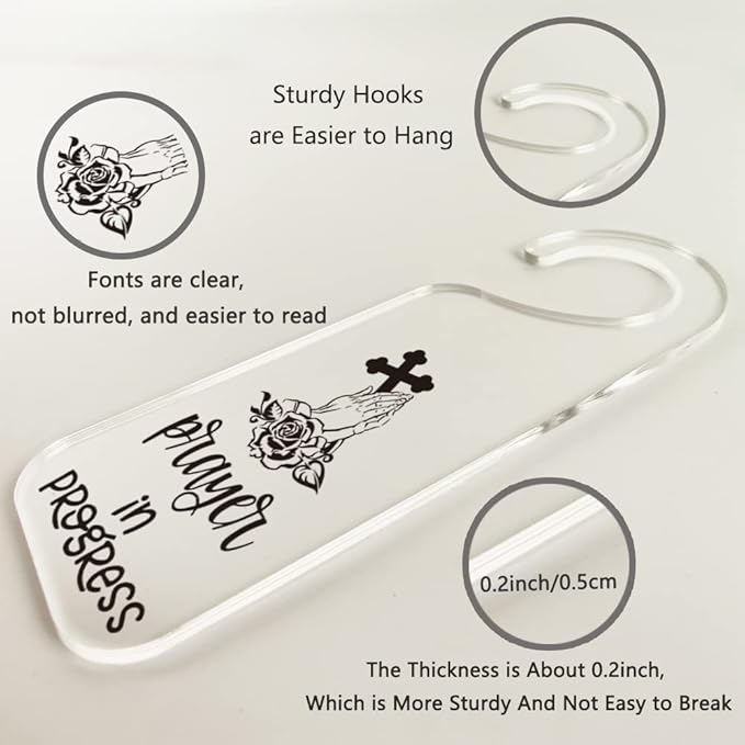 Do Not Disturb Door Sign Engraved Acrylic Hanger Handle Home Decor Acrylic Banner Acrylic Hanging Sign Door Plaque Handmade Office Hanging Sign Prayer In Progress