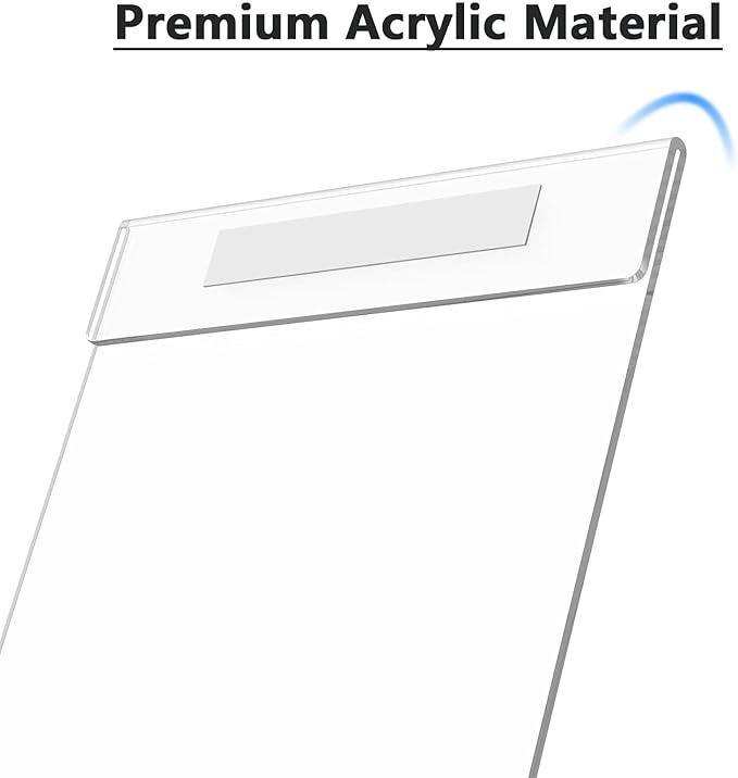 MaxGear 12 Pack Acrylic Sign Holder 8.5 x 11 Wall Mount Sign Holder with Double-Sided Tape, Clear Plastic Sign Holders, Plexiglass Document Flyer Acrylic Frame for Office, Home, Store, Restaurant