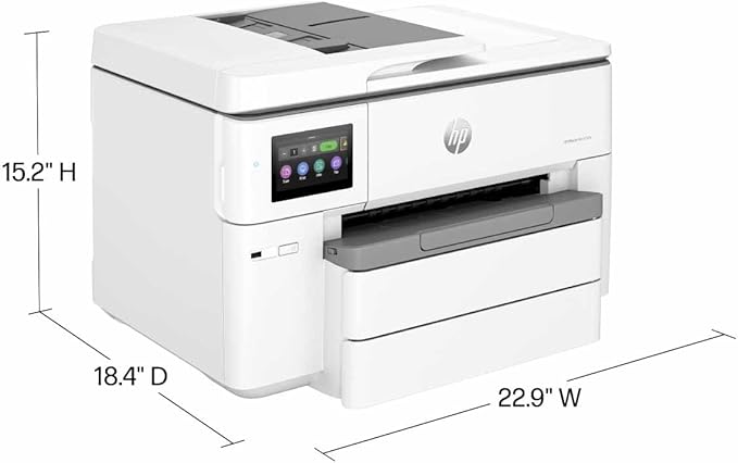 HP OfficeJet Pro 9730e Wide Format Wireless All-in-One Color Inkjet Printer, Print, scan, Copy up to 11x17', ADF, Duplex Printing Best for Office, 3 Months of Instant Ink Included (537P6A)